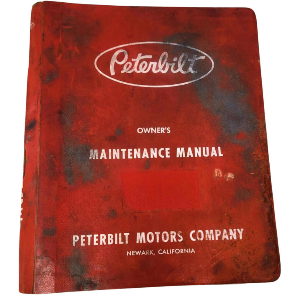 Vtg Pre 1969 Peterbilt Truck Owner Maintenance Repair Service Manual Rockwell